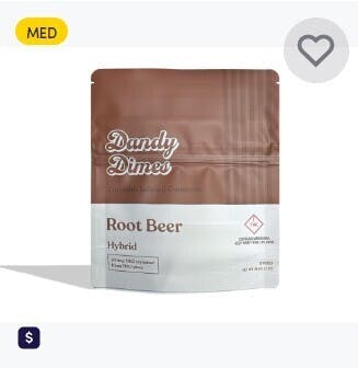 Photograph of product: DANDY DIMES - 2000mg ROOT BEER GUMMIES