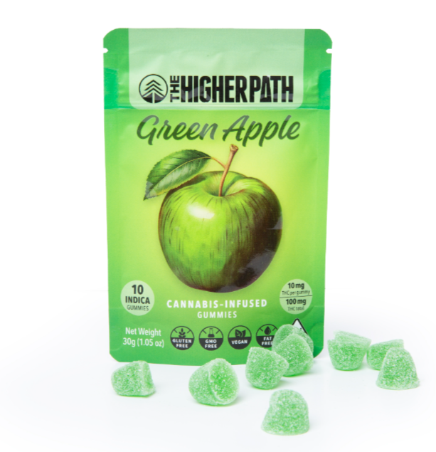 Photograph of product: $16 GREEN APPLE 10MG GUMMY 10 PACK