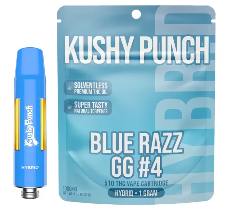 Photograph of product: Kushy Punch | Blue Razz GG#4 | Hybrid 510 Cart