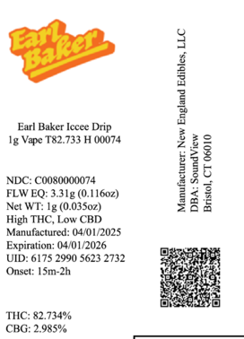 Photograph of product: Iccee Drip 1g Cart (H) 00074
