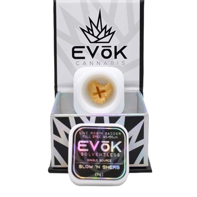 Photograph of Product: Evok Cannabis - Extract - 8in Bagel 73-159u Live Rosin Badder