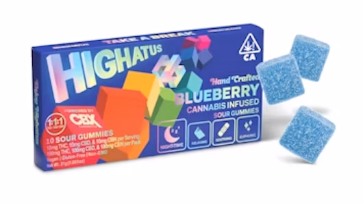 Photograph of product: Blueberry [I] I Sour Gummies 1:1:1 THC:CBD:CBN 20mg 2pk I Highatus
