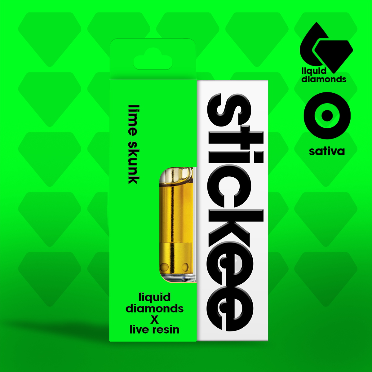 Photograph of product: Stickee | Live Resin Cart | Lime Skunk | 1g