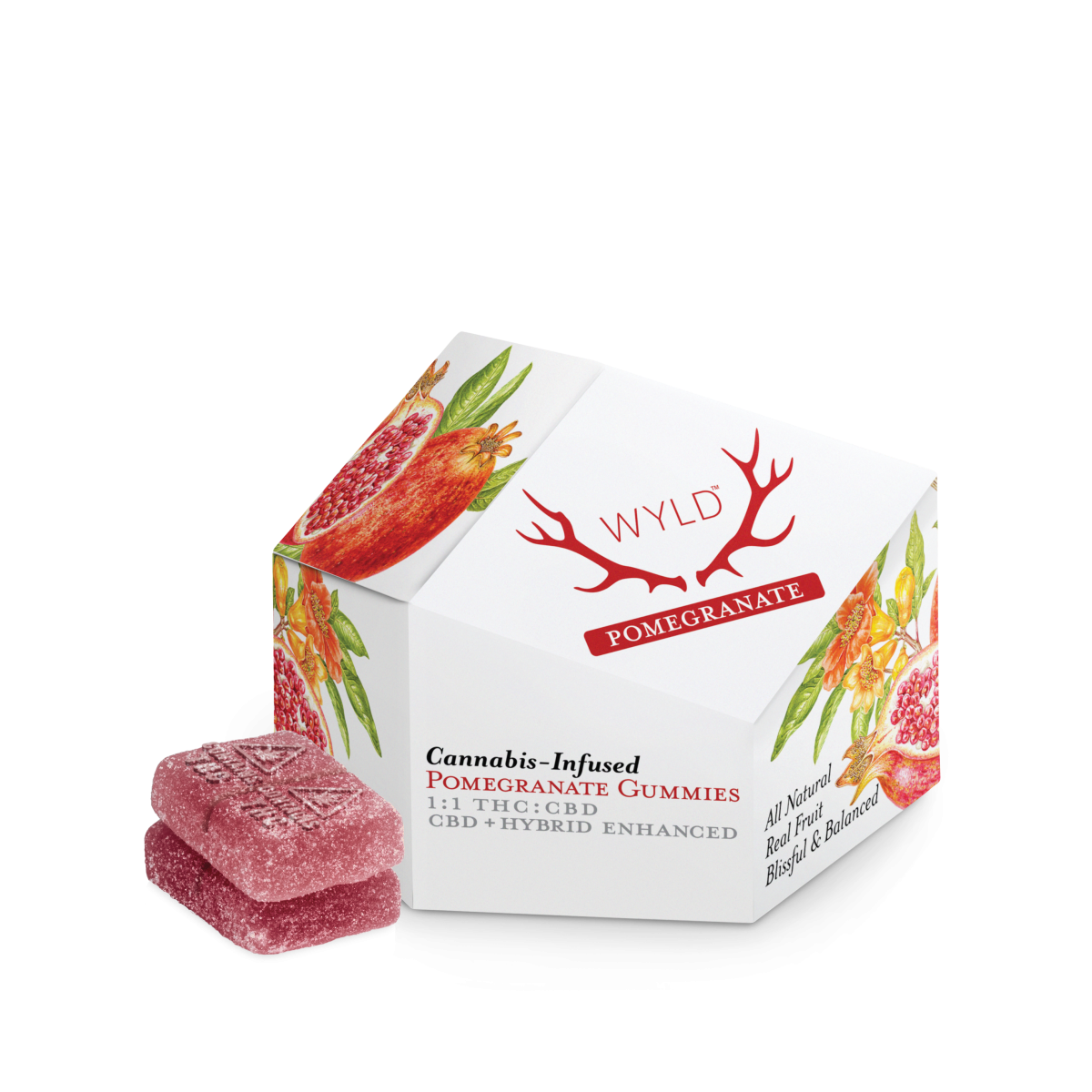 Photograph of product: 1:1 Pomegranate | CBD:TH-oui | 100mg (10pk)