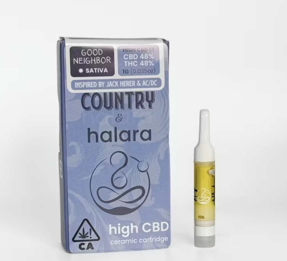 Photograph of Product: Halara x Country 1:1 CBD:THC Cart 1g - Good Neighbor (S)