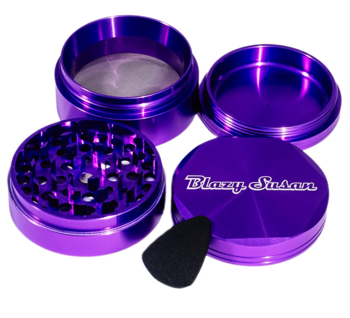 Photograph of product: Blazy Susan 4 pc Aluminum Grinder 2.5" Assorted Colors