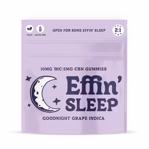 Photograph of product: Effin Sleep Goodnight Grape (I) 2:1 TH-oui:CBN Gummies 10pk 100mg