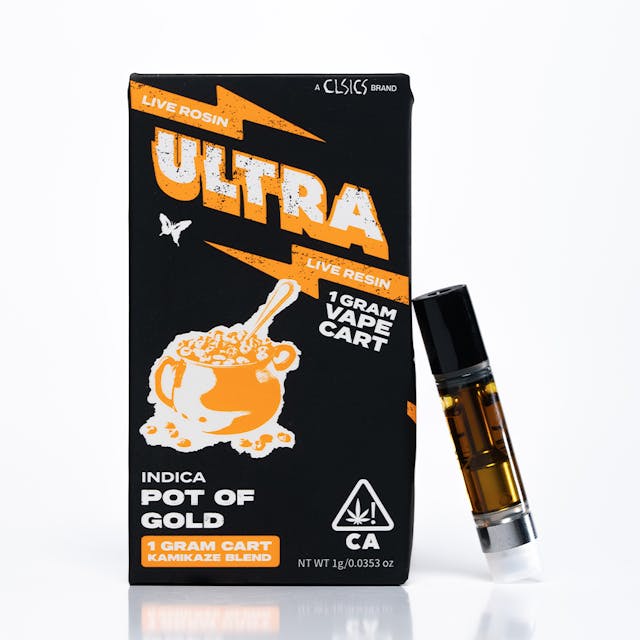 Photograph of product: Pot of Gold | 1g Cartridge | 50/50 Live Rosin & Resin - 