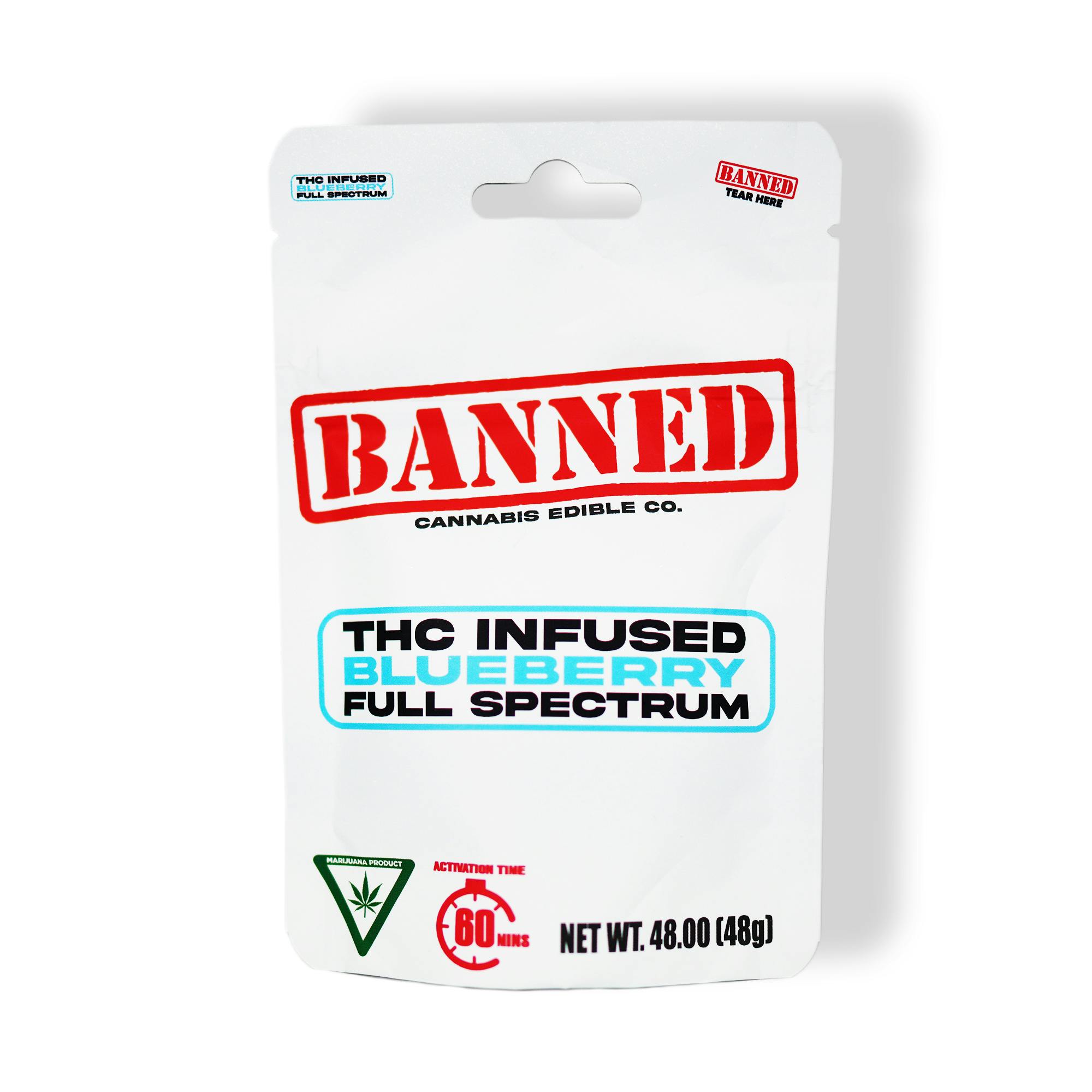 Photograph of product: Banned | 200mg Gummies | Blueberry 4pk