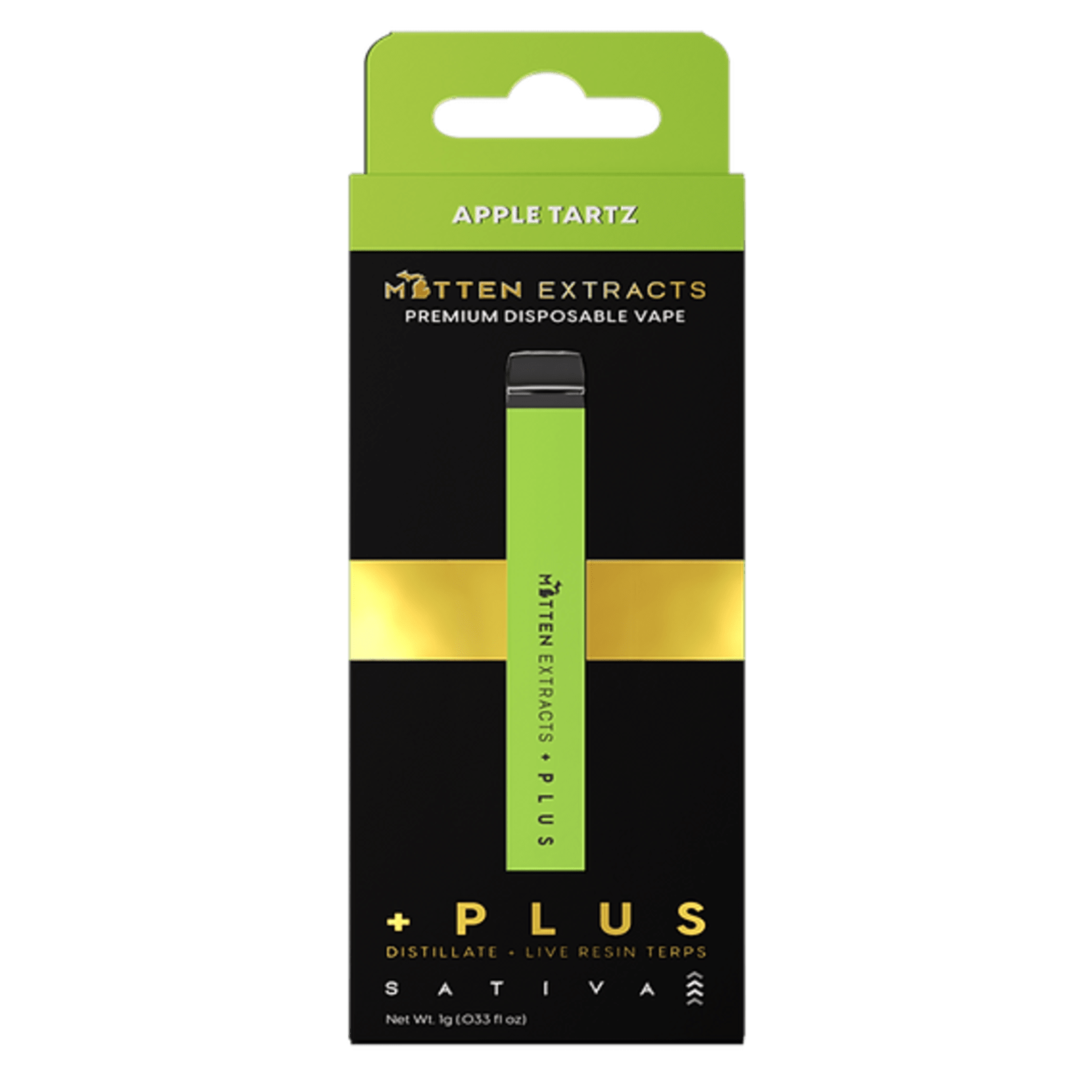 Photograph of product: MITTEN EXTRACTS | APPLE TARTZ | Oui'd | 1G | DISPOSABLE