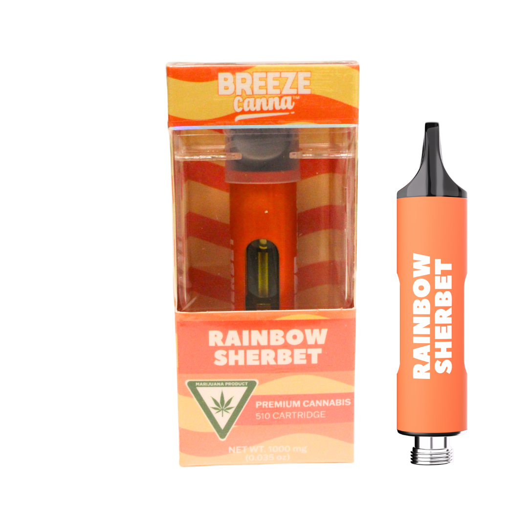 Photograph of Product: Breeze | Rainbow Sherbet Distillate Cartridge | 1g