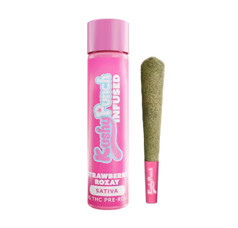 Photograph of product: KUSHY PUNCH - PREROLL INFUSED - 1G - STRAWBERRY ROZAY - Oui'd