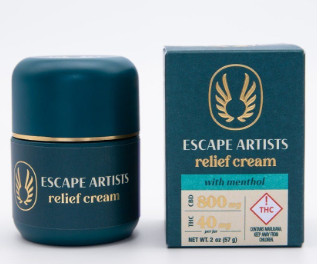 Photograph of Product: Escape Artists - Menthol Relief Cream (20:1) (CBD:THC) 2oz -  40mg