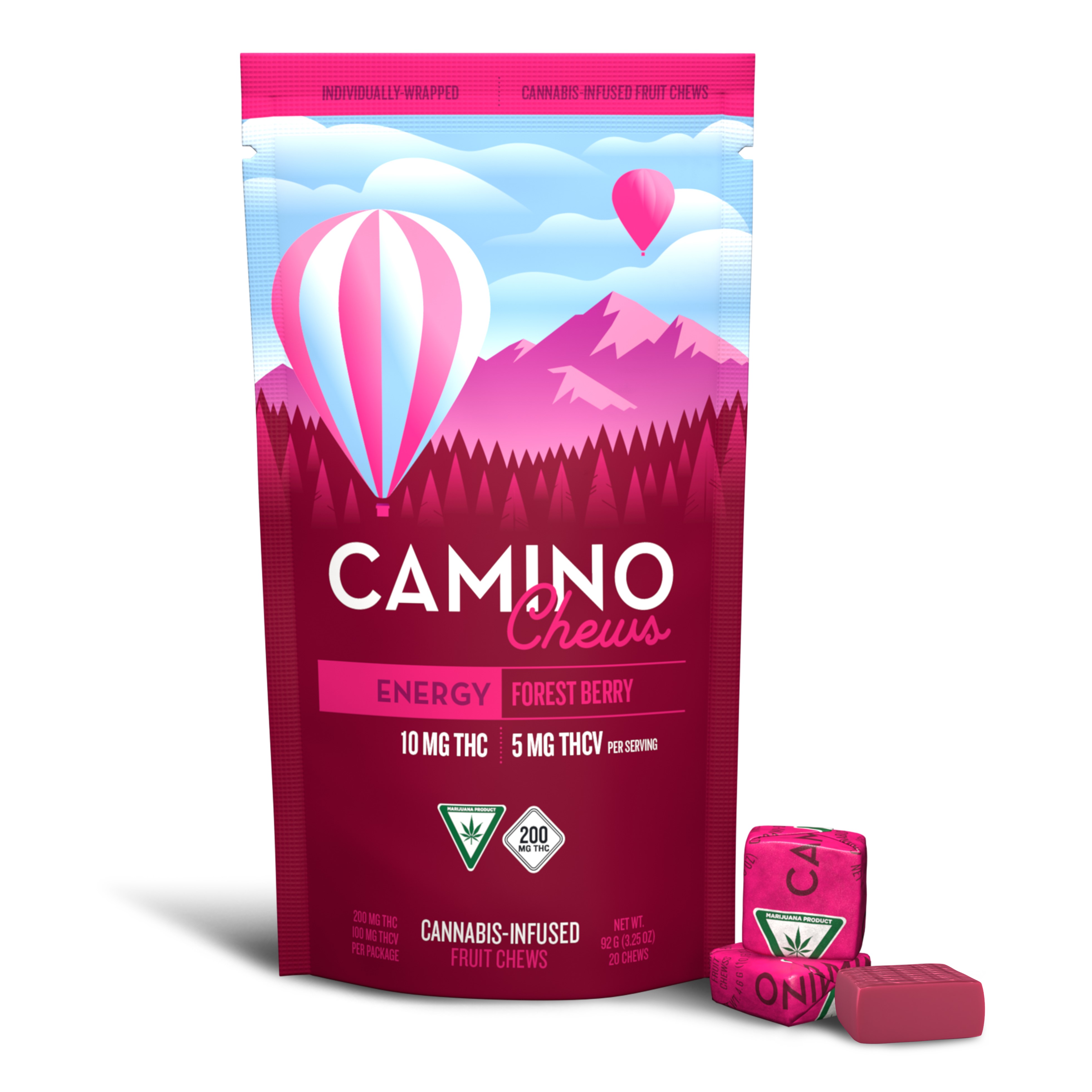 Photograph of product: Camino Forest Berry Chews 200mg THC | 100mg THCv