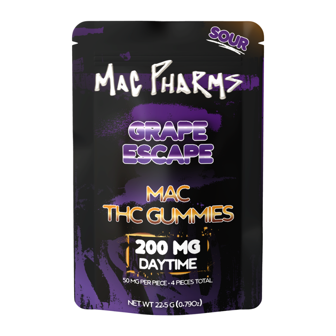 Photograph of product: Mac Pharms - 200mg Gummies - Sour Grape Escape