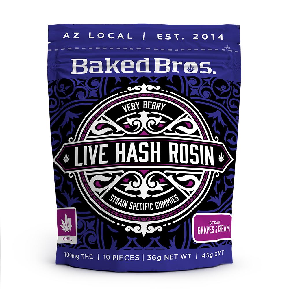 Photograph of product: Baked Bros Live au chocolat Rosin Infused Very Berry Gummies 100mg