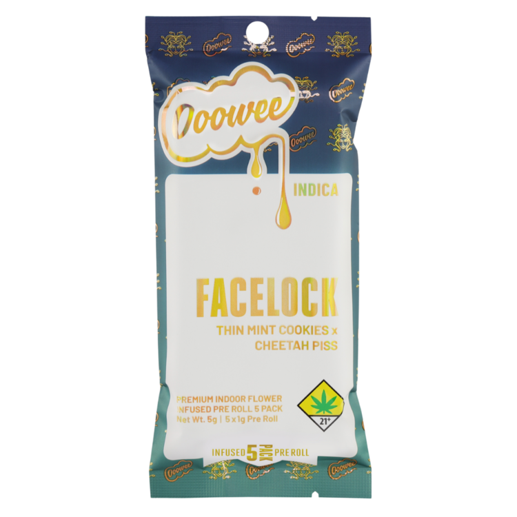 Photograph of product: Facelock x Purple Rain 5 x JUICED Infused Pre-Roll (Ooowee)