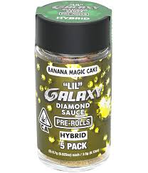 Photograph of product: Galaxy Diamond Pre-roll Banana Magic Cake 5pk