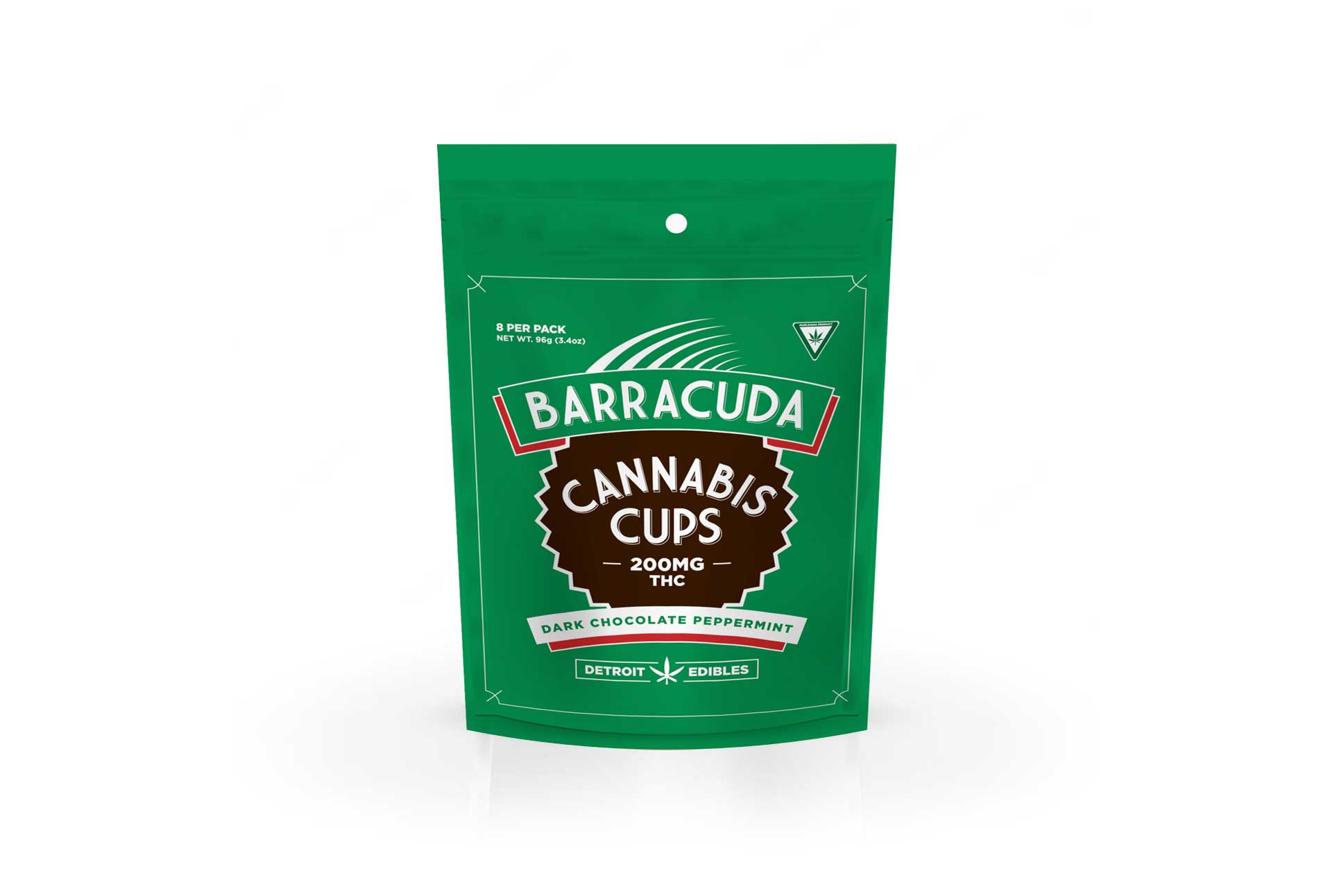 Photograph of product: Detroit Edible | 200mg Barracuda Cup | Peppermint Dark Chocolate