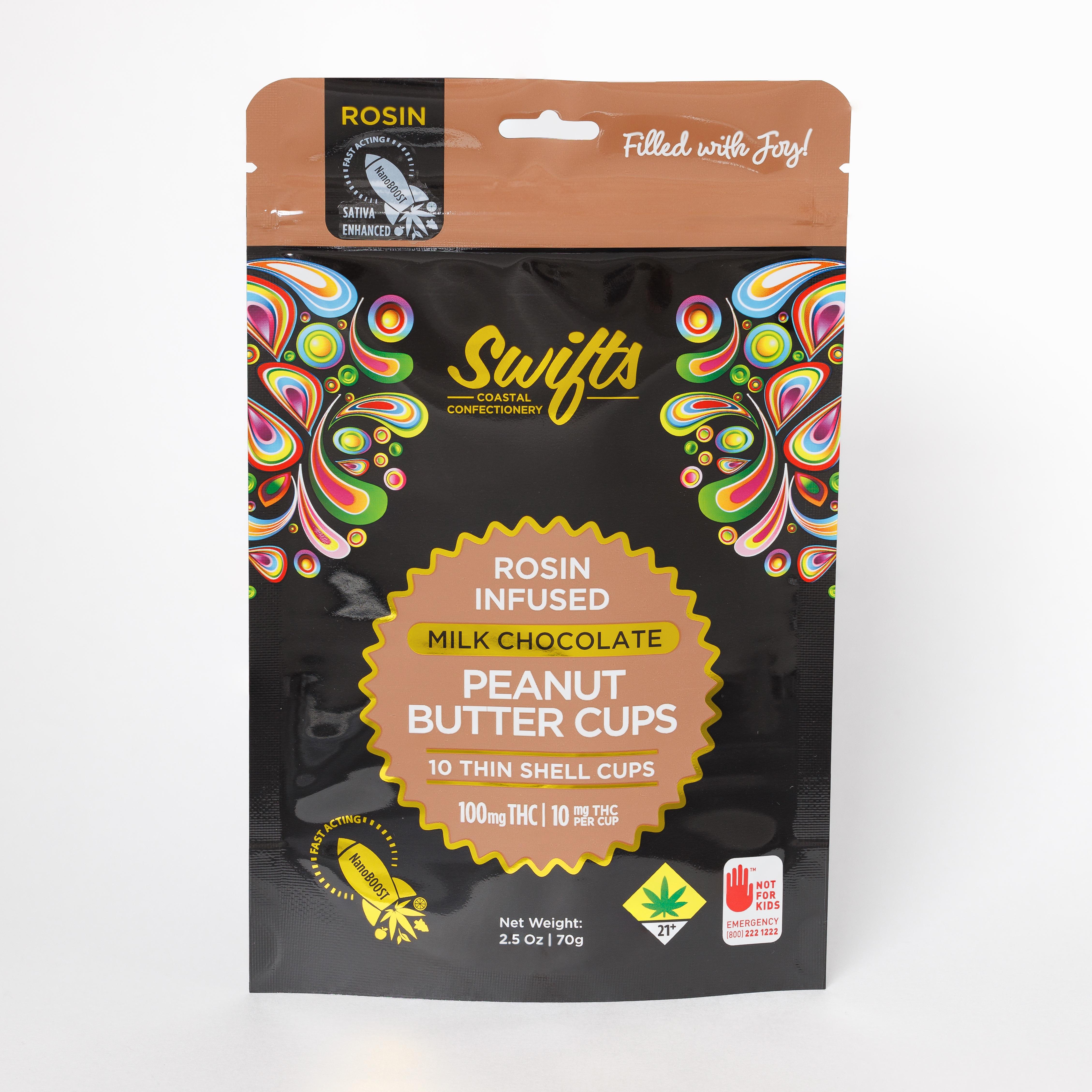Photograph of product: Swifts | Peanut Butter Cups Oui'd | Rosin Infused | 10pk | 100mg TH-oui