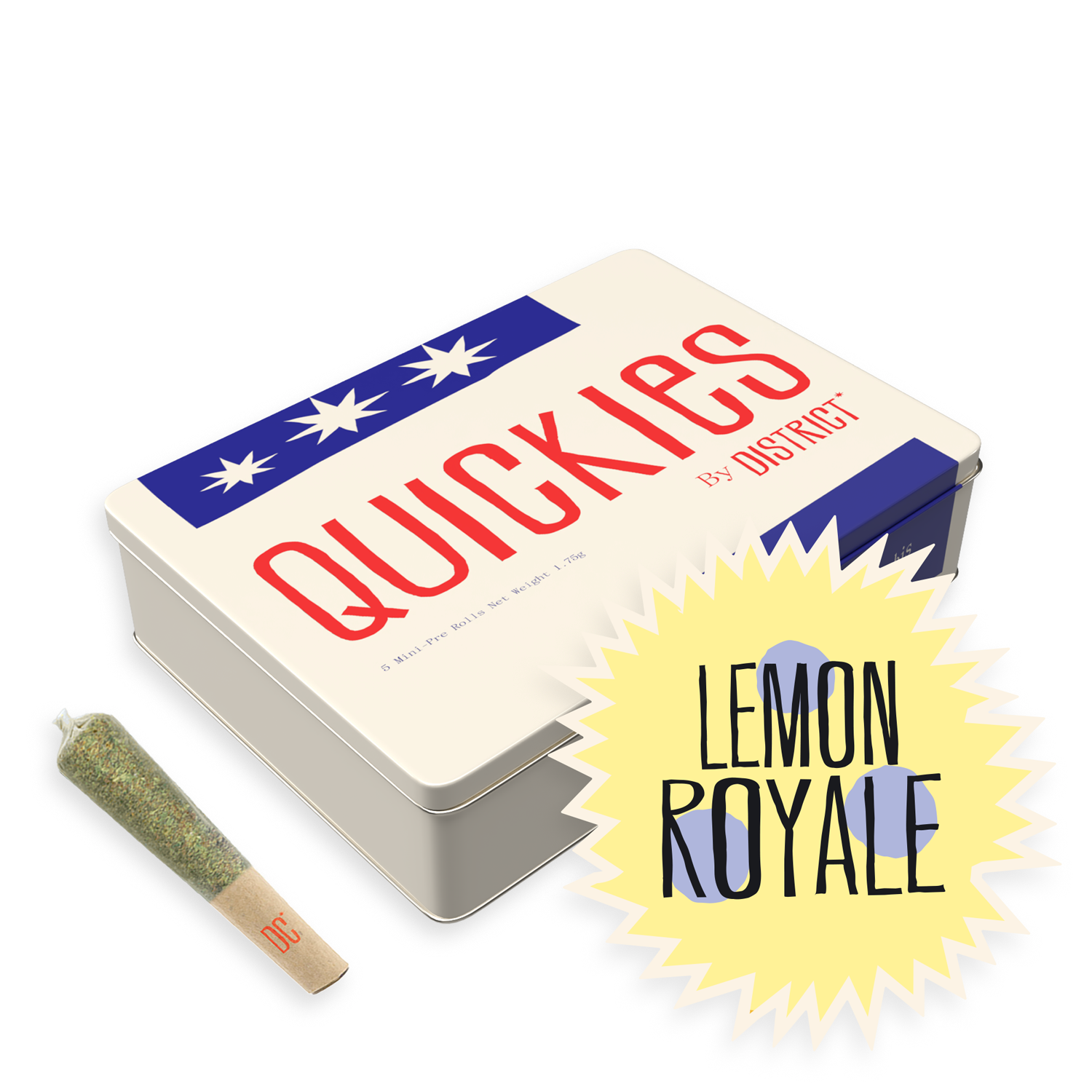 Photograph of product: Quickies | Lemon Royale | 0.35g mini joints 5pk