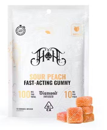 Photograph of product: SOUR PEACH (S) FAST-ACTING GUMMIES 100MG
