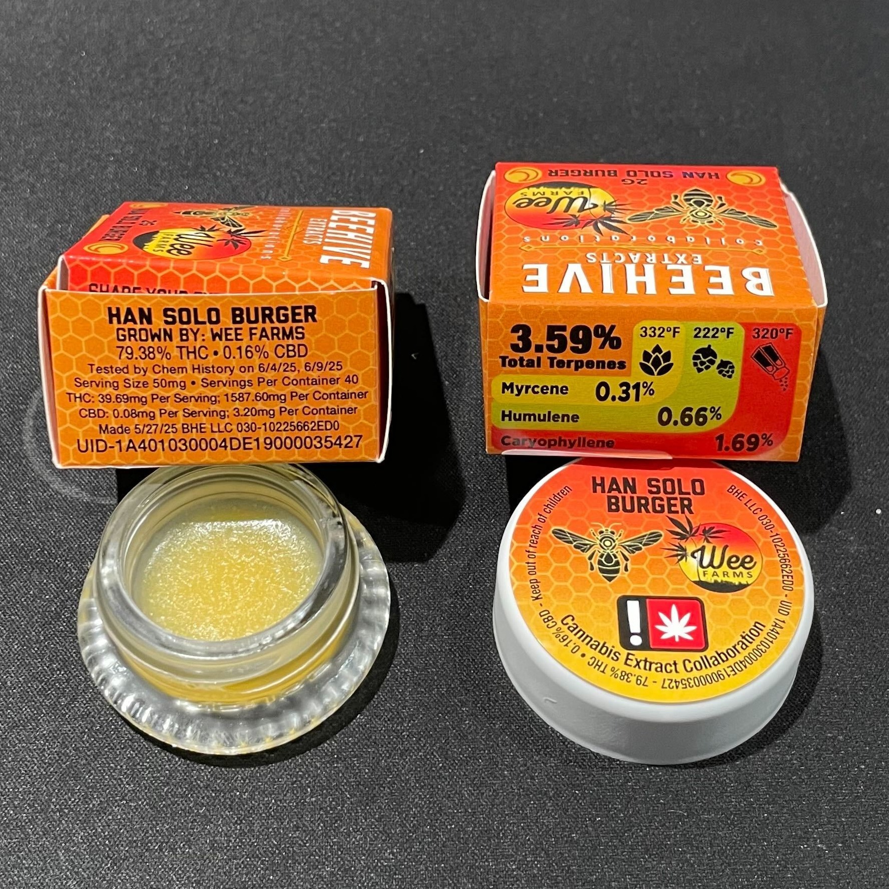 Photograph of product: Badder 2g Han Solo Burger (Beehive Extracts)