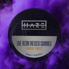 Photograph of product: Haze | Live Resin Gummies | Tangie Twist | 100mg