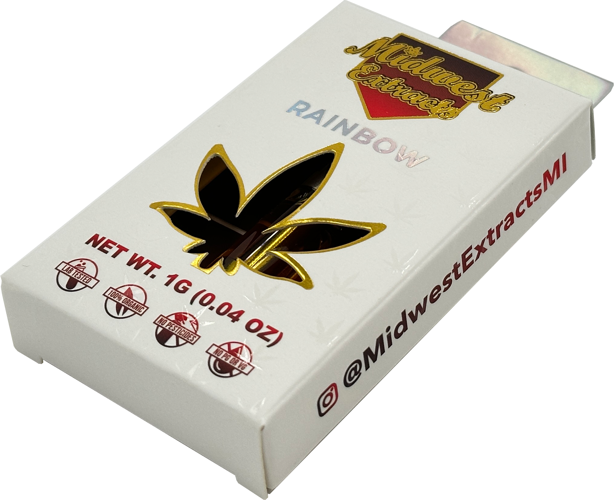 Photograph of product: AU Midwest Extracts: Rainbow 1g Cart