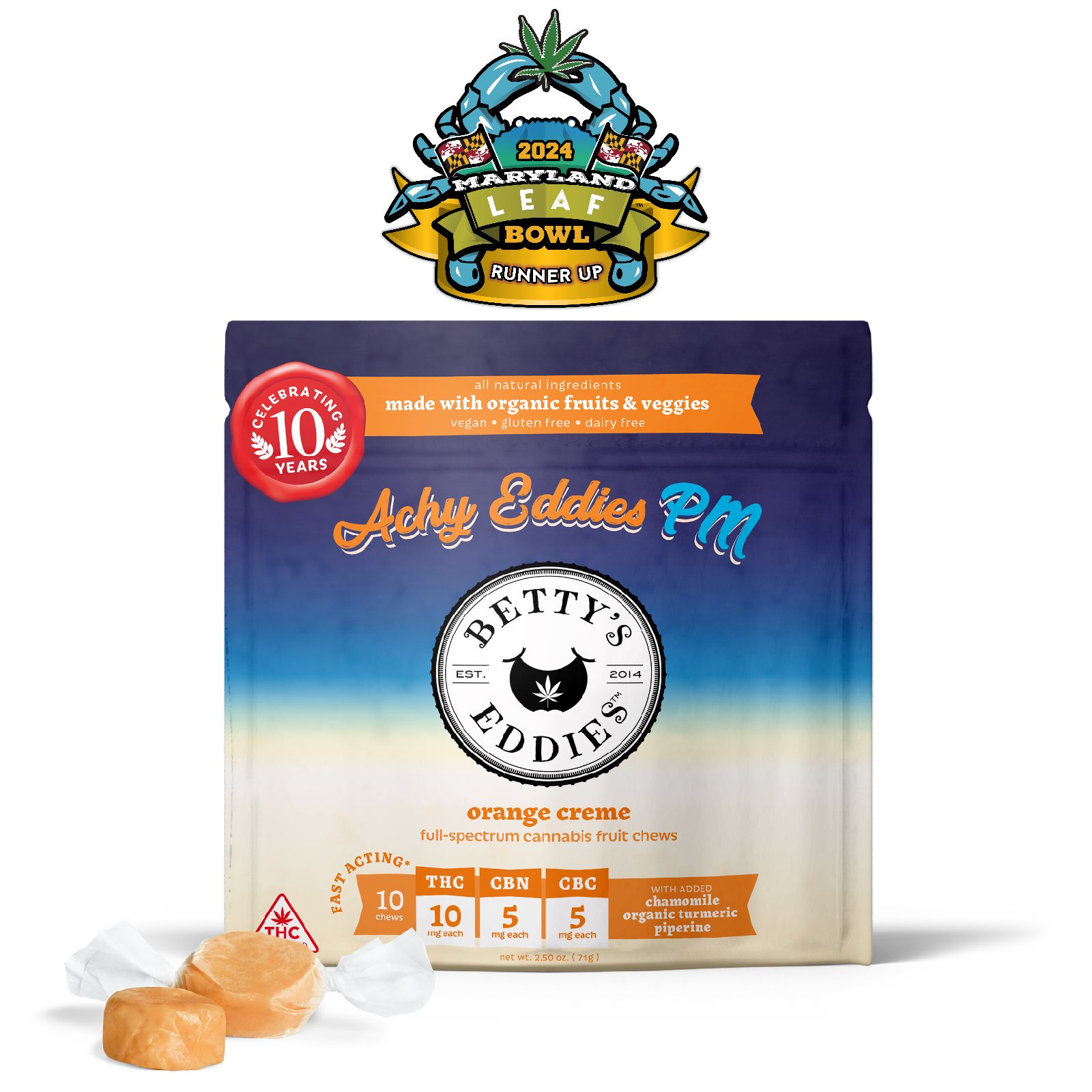 Photograph of product: Orange Creme Chews 2:1:1 | 10 x 10mg