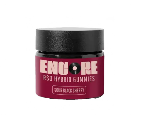 Photograph of product: Sour Black Cherry RSO Gummies 10mg x 10pk