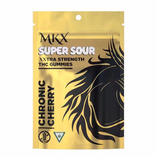 Photograph of product: Chronic Cherry Super Sour 200mg Gummies by MKX