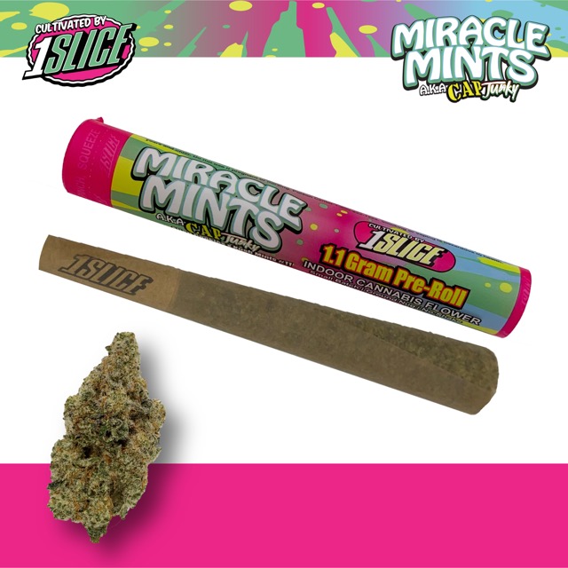 Photograph of product: 1 Slice - Miracle Mints - 1.1g Pre Roll
