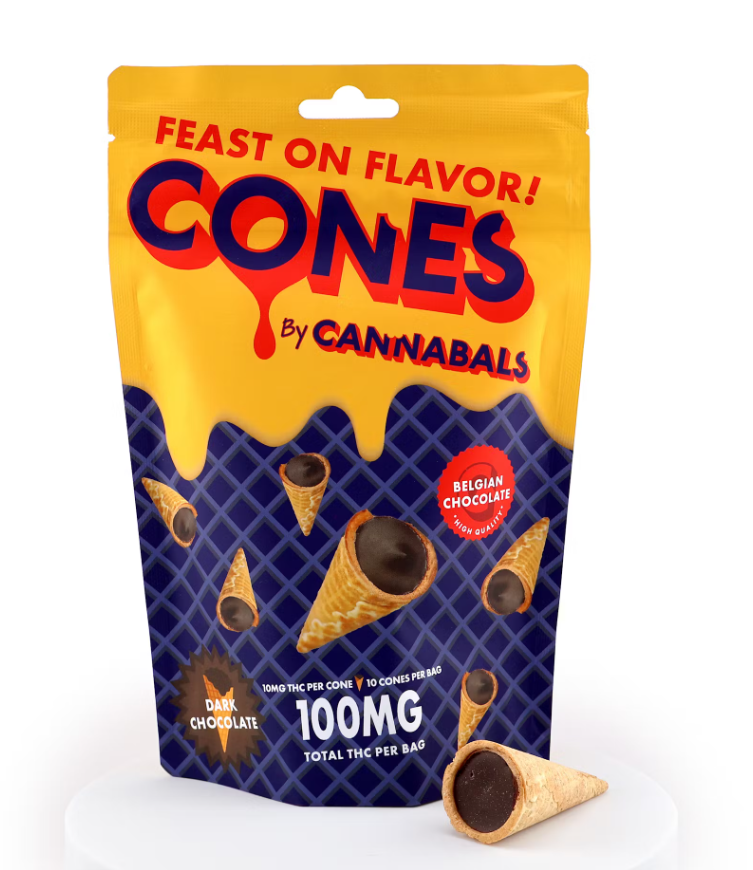 Photograph of Product: Dark Chocolate | 100mg 10pk Cones