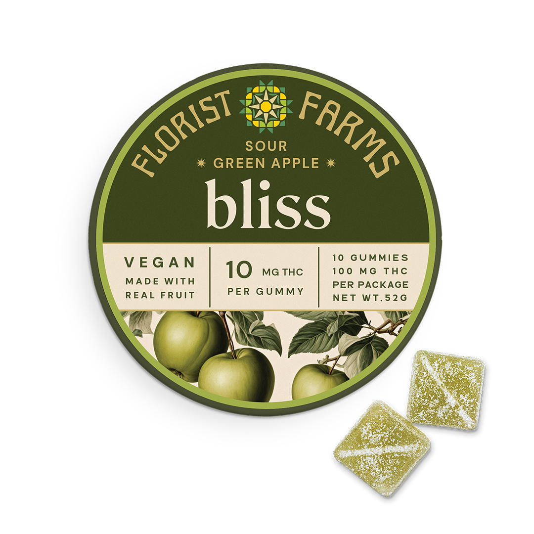 Photograph of Product: Bliss | Sour Green Apple Gummies | 10pk
