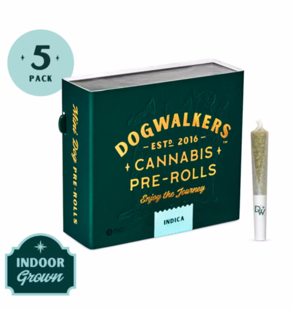 Photograph of Product: Dogwalkers | Garlic Drip Pre-rolls 5pk (Sit), 1.75g