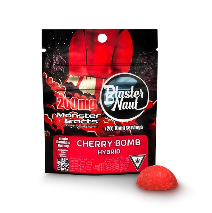 Photograph of product: Gummies - Monster X Blaster Naut - (200mg) - Cherry Bomb - (Hybrid)