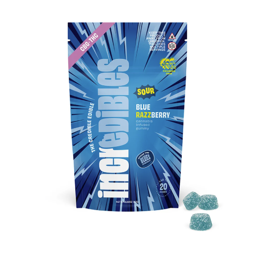 Photograph of product: Sour Blue Razzberry - 1:1 CBG:TH-oui 10pk | 200mg