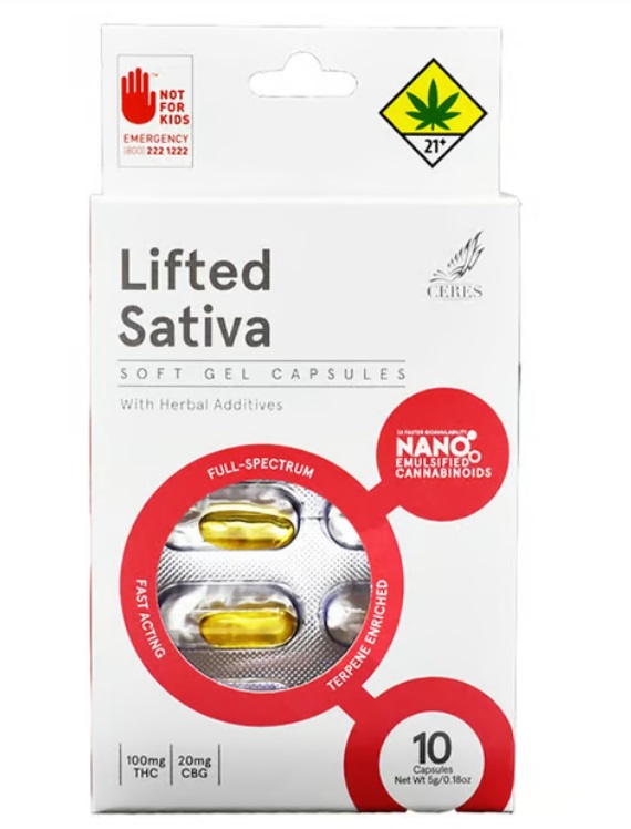 Photograph of product: Ceres Lifted Oui'd Capsules 10pk 100mg