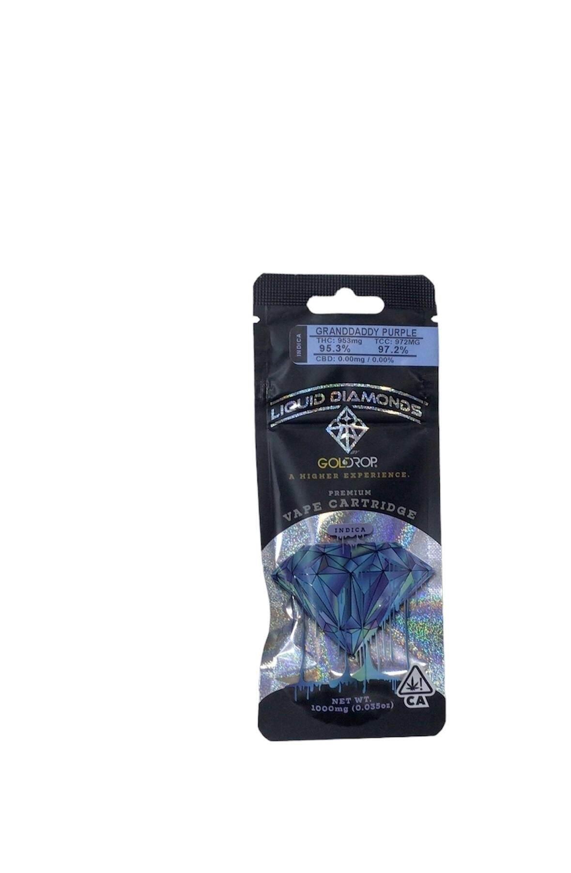 Photograph of product: Gold Drop- Granddaddy Purple Liquid Diamonds Cartridge