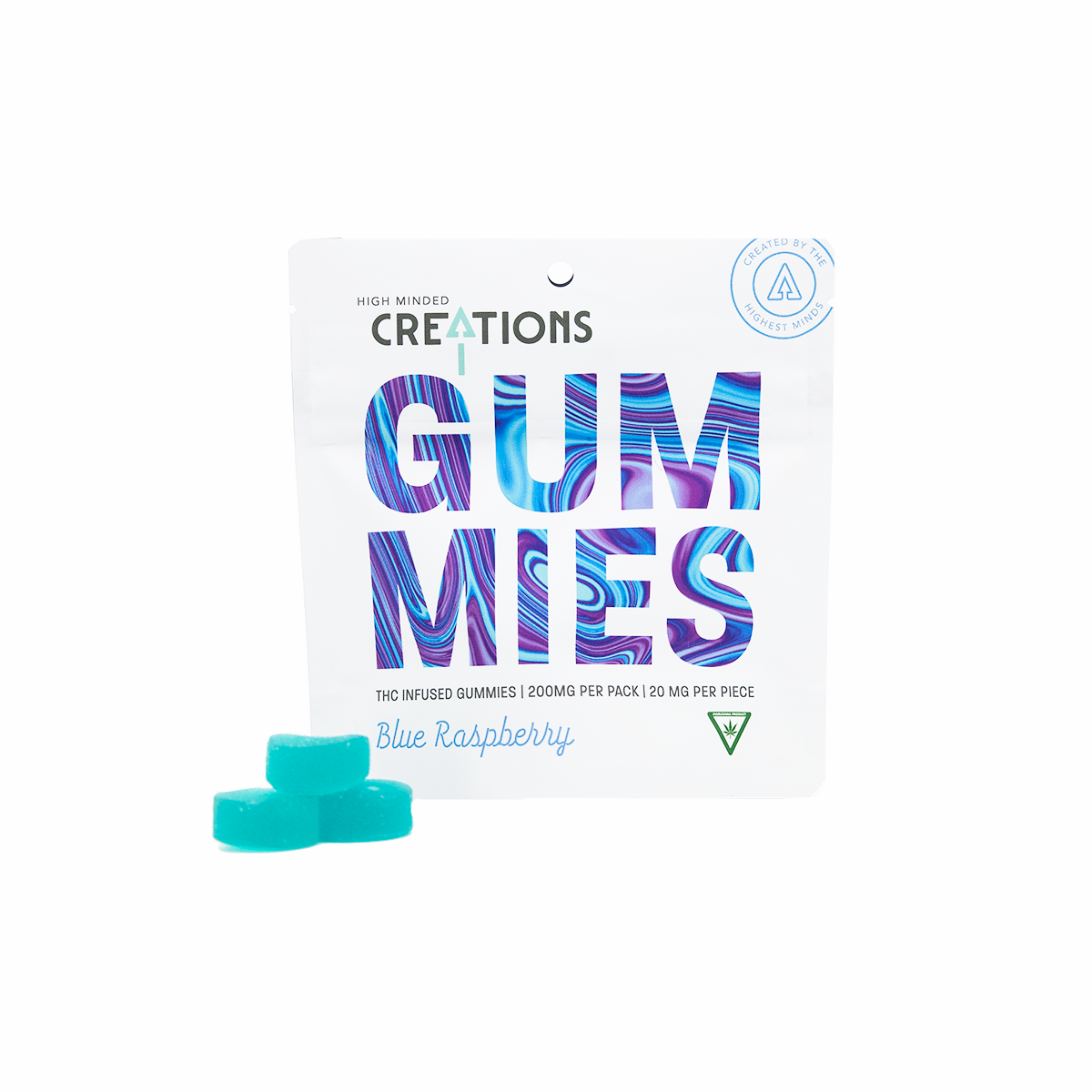 Photograph of Product: High Minded - Gummies - 200mg - Blue Raspberry