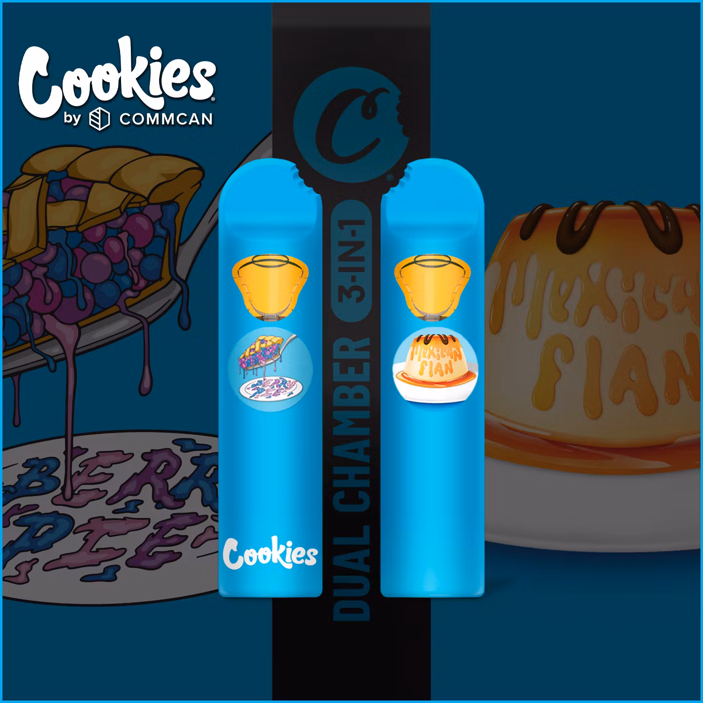 Photograph of product: Berry Pie & Mexican Flan Dual Distillate Disposable Vape 1g (TAX INCLUDED)