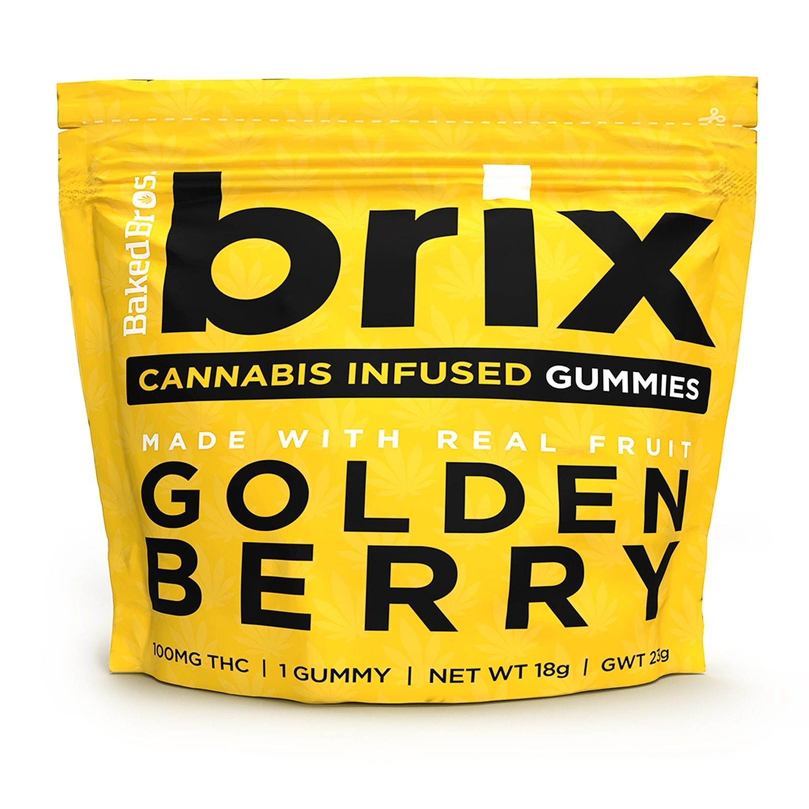 Photograph of product: Baked Bros BRIX Golden Berry Gummies 100mg/.1