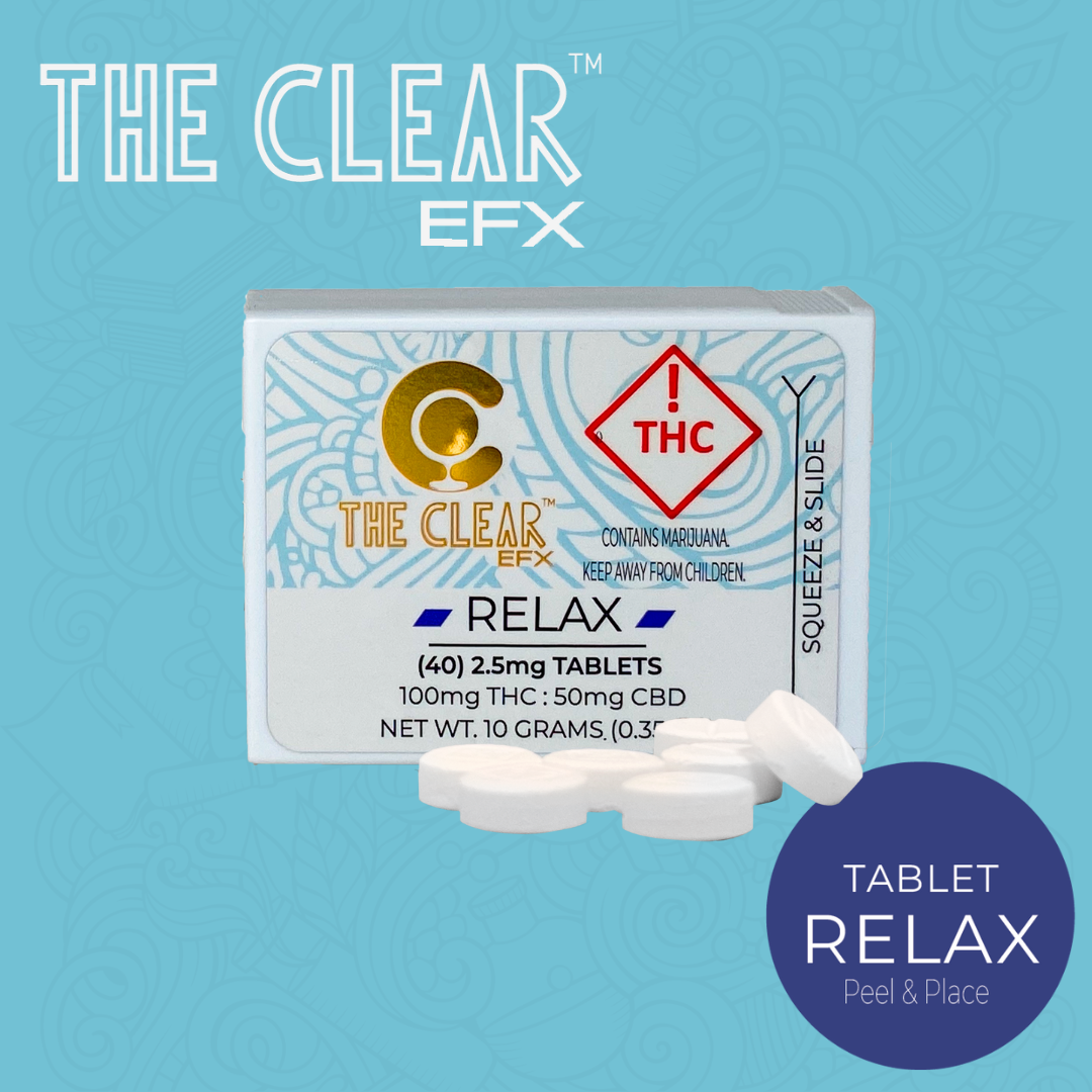 Photograph of product: The Clear EFX Tablets Relax 2:1 TH-oui:CBD