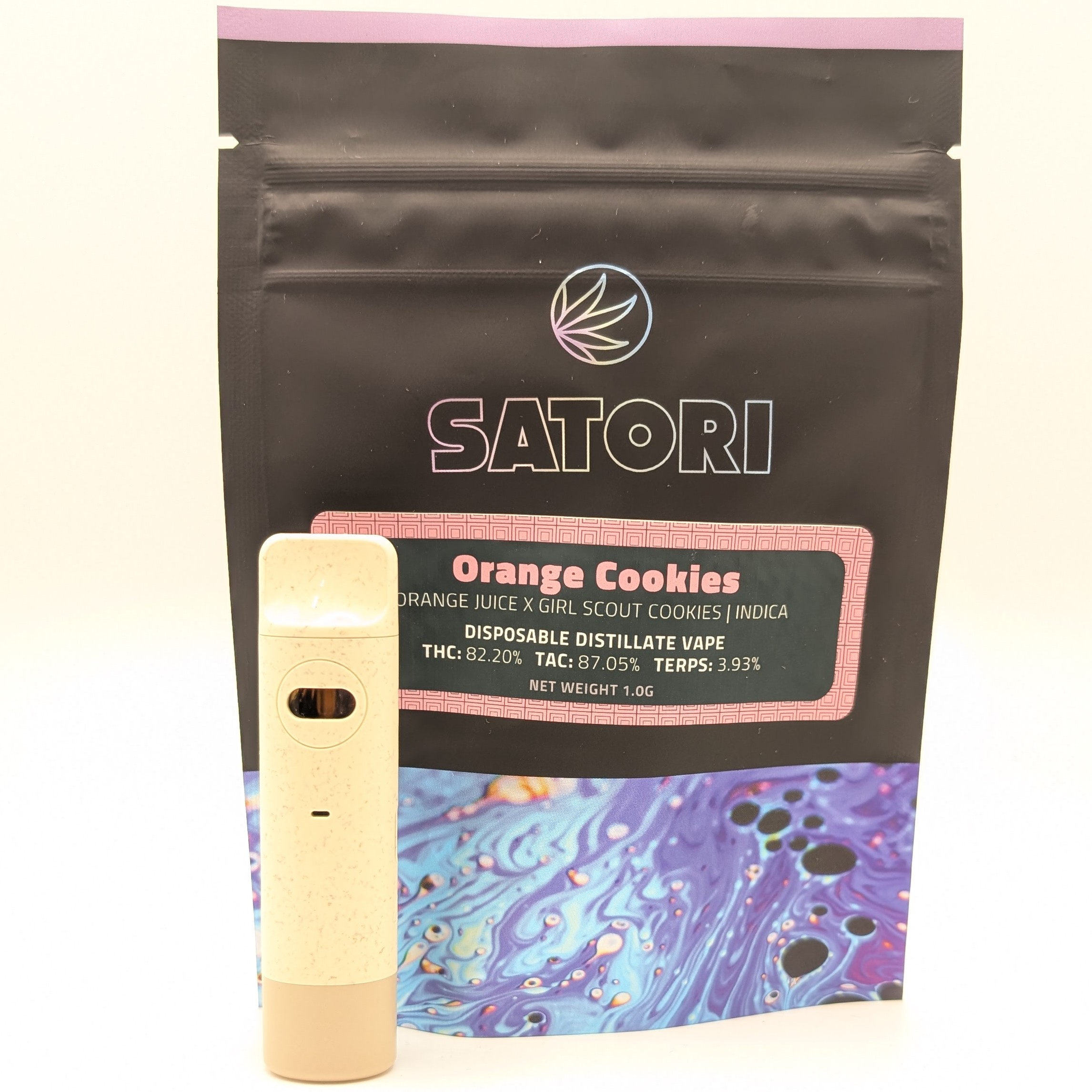 Photograph of product: Orange Cookies 1g Disposable Cart
