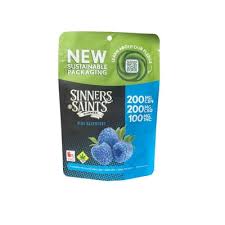 Photograph of product: Sinners & Saints Blue Raspberry 2:2:1 CBD CBN Gummies 500mg