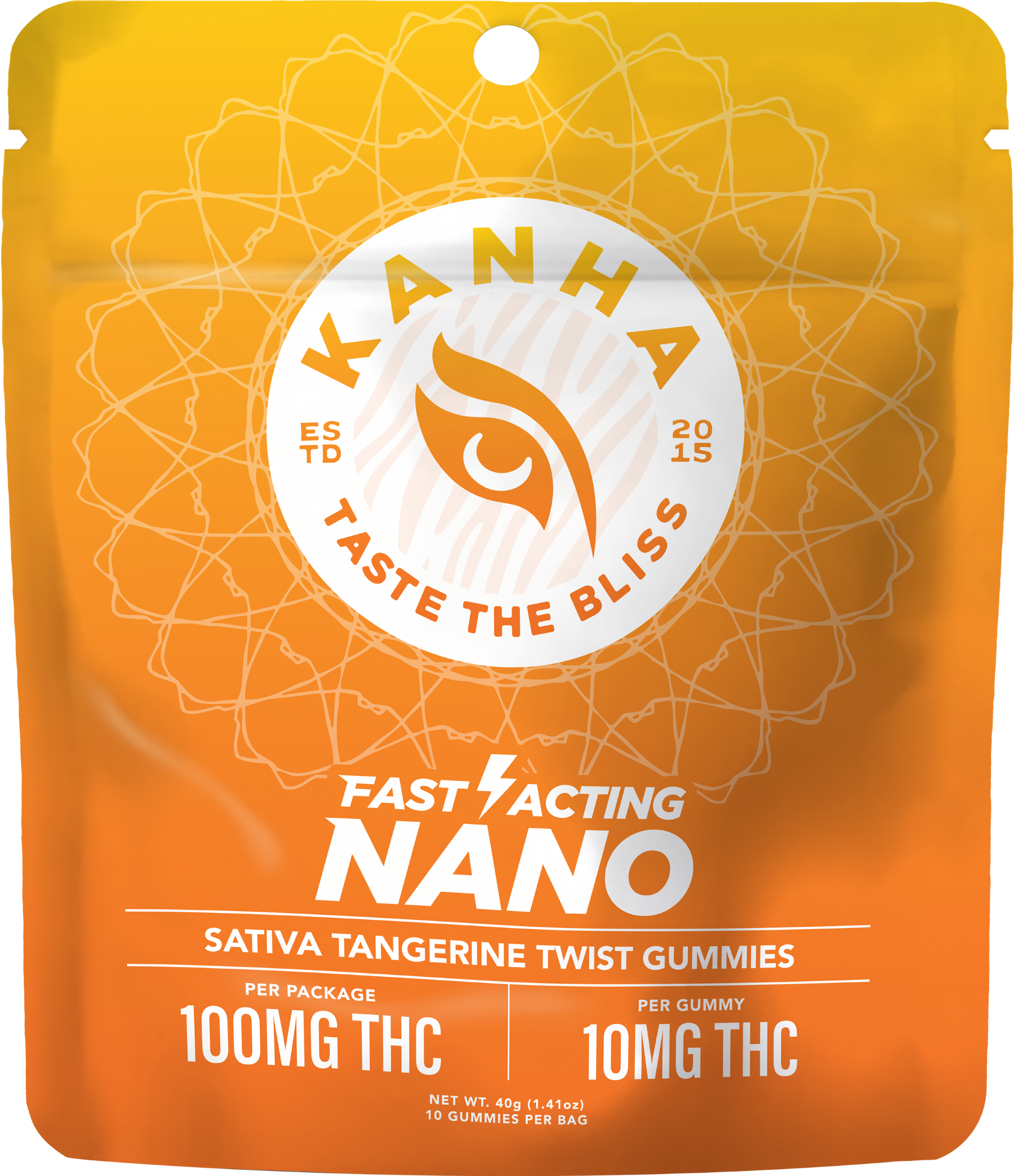 Photograph of product: Tangerine Twist | 10mg | 10pk Fast-Acting Gummies | KANHA