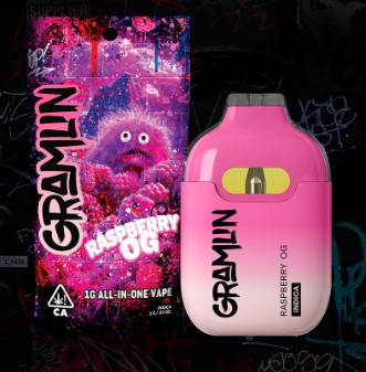 Photograph of product: GRAMLIN - VAPE (DISPOSABLE) 1G - Oui'd - RASPBERRY OG