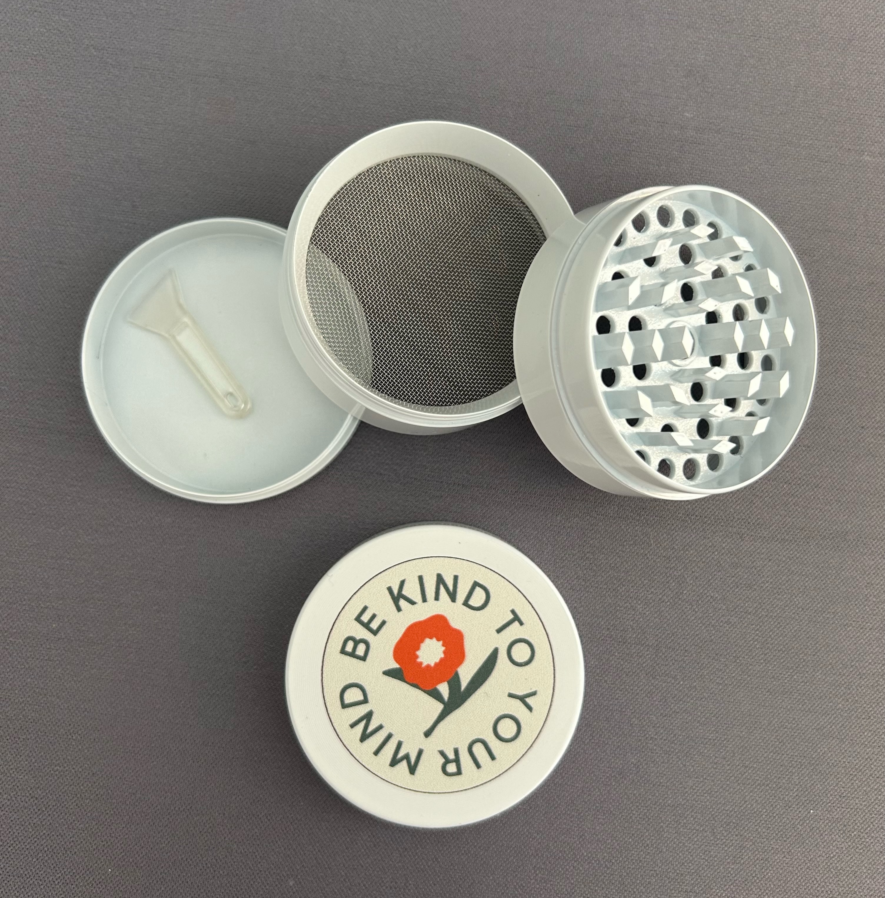 Photograph of product: Be Kind to Your Mind 50mm Grinder | White