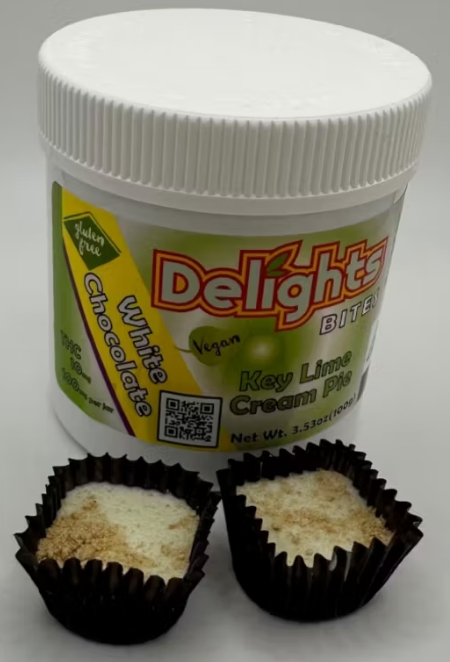 Photograph of product: Delight Bites | White Chocolate Key Lime Pie | 100mg